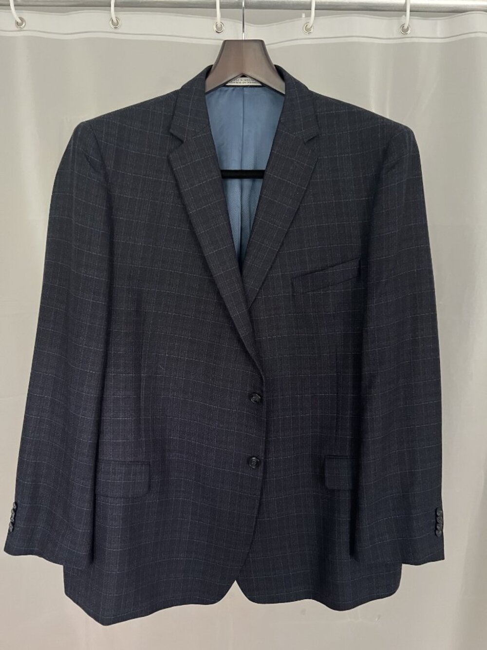 Joseph Abboud 54R Silk Wool Blazer Lanificio di Pray Italian Fabric Windowpane